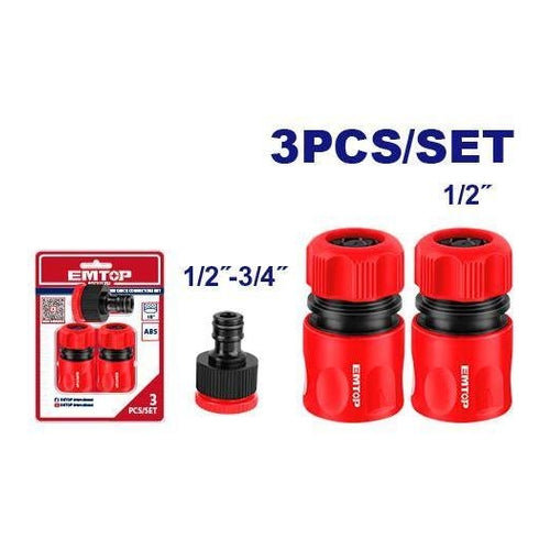 EMTOP Hose Quick Connectors Set, 3Pcs, 1/2", EQCS11231