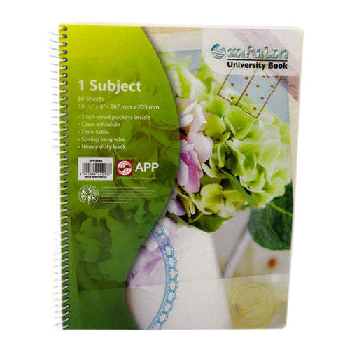 SinarLine Spiral NoteBook, 1 Section, 80 Sheets, 10.5"x8" (276x 203mm)