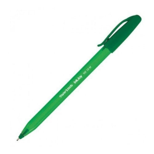 Paper Mate InkJoy 100 Ball Pen, 1.0mm, Green, Set of 12