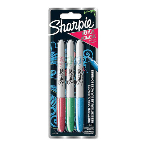 Sharpie Metallic Permanent Markers, Fine Point, Set of 3