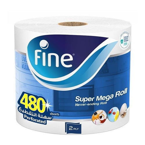 Fine Super Mega Roll Kitchen Paper Towels, 450 Sheets x 2Ply