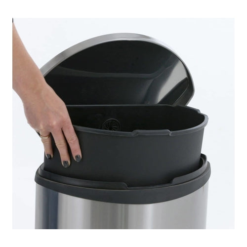 EKO Shell Bin Step Trash Bin, 30L, Matt Stainless Steel