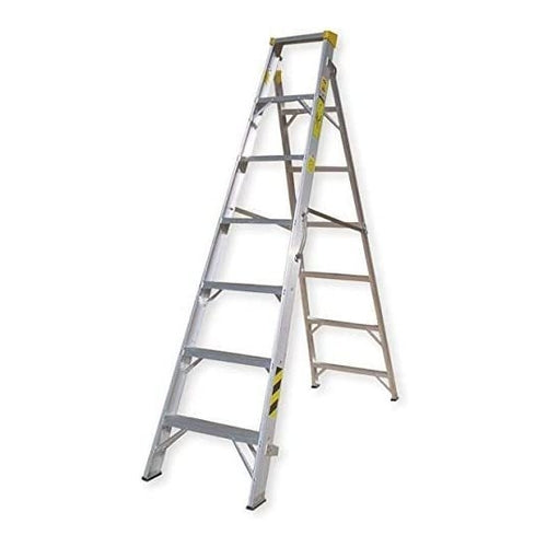Mazaya Aluminum Twin Platform Step Ladder, 8 Steps