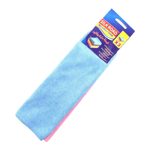 Silk Road Microfiber Cleaning Cloth, 32 x 32cm, Pack of 3