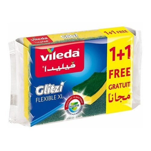 Vileda Glitzi Flexible XL Sponge Scourer, 2Pcs