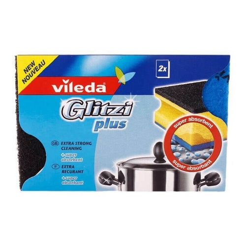 Vileda Glitzi Plus Sponge Scourer, 2Pcs