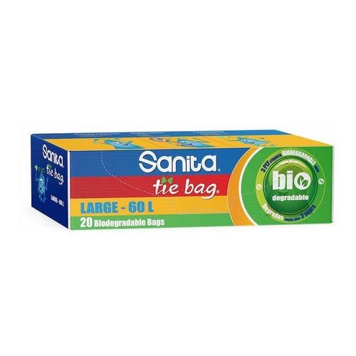 Sanita Tie Trash Bags, Eco Friendly, 60L