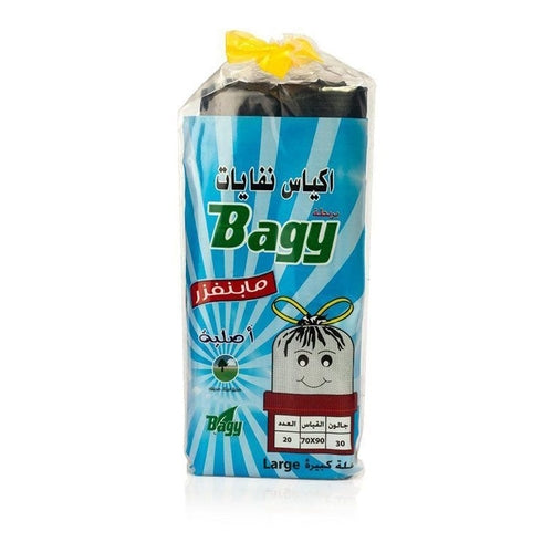 Bagy Tie Trash Bags, 20 Bags,90x70cm, 30Gal