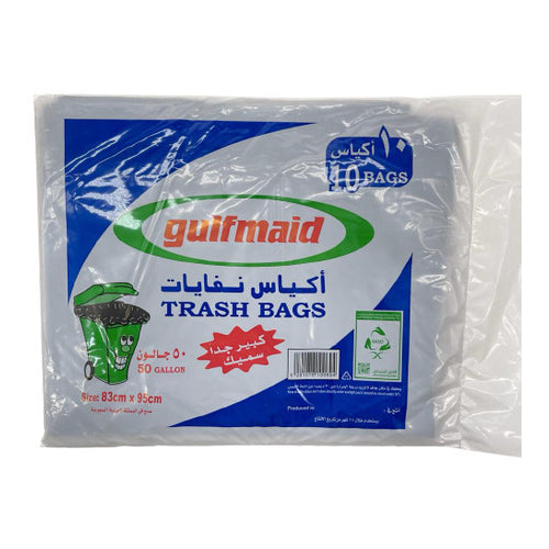 Gulfmaid Trash Bags, 10 Bags, 95x83cm, 50Gal