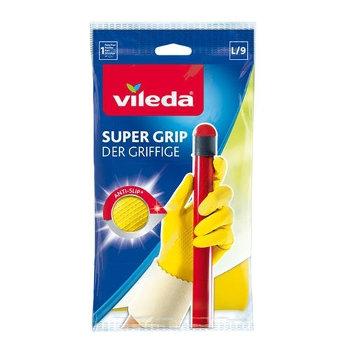 Vileda Super Grip Latex Gloves, Anti-Slip