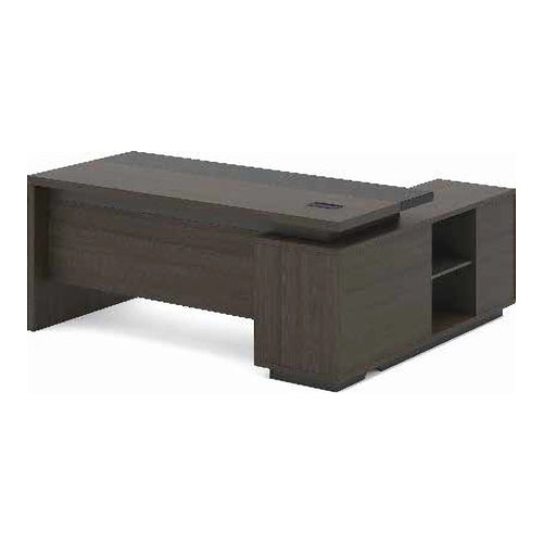 L-Shaped Wooden Executive Office Desk with Drawer