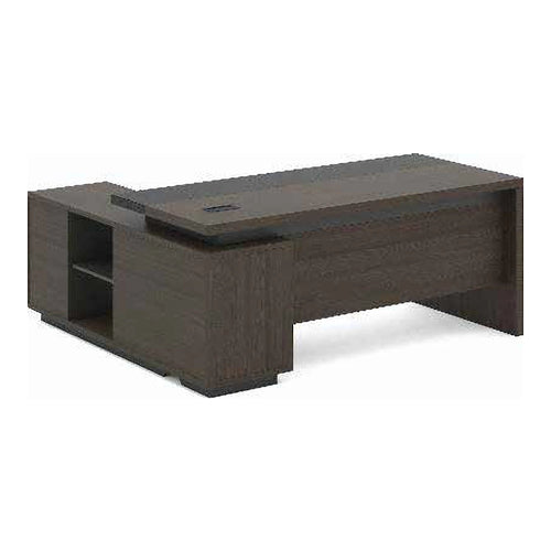 L-Shaped Wooden Executive Office Desk with Drawer