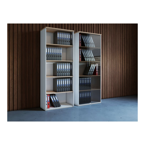 Local Office Wooden Bookcase, Open Shelves