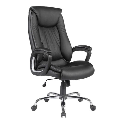 Executive PU Leather High-Back Office Chair, Grey