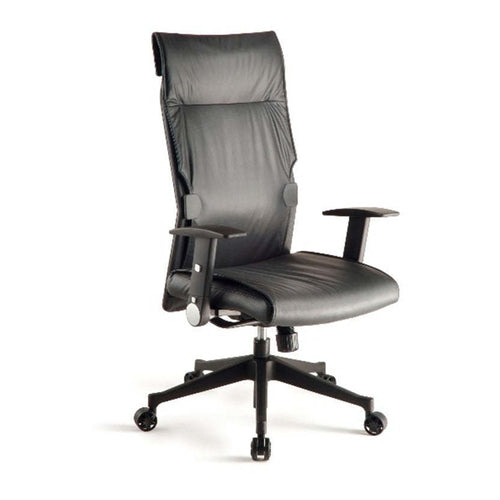PVC Executive PVC High-Back Office Chair, Grey