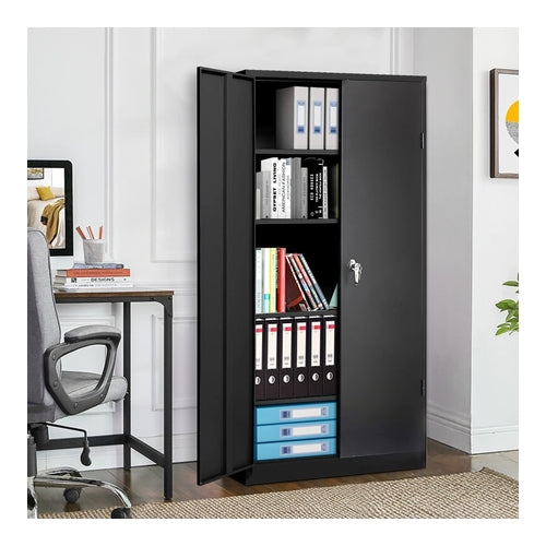 2 Doors Metal Storage Cabinet, 5 Shelves