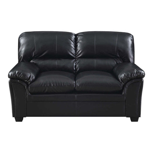 2 Seaters Contemporary Sofa PU Upholstery, Black