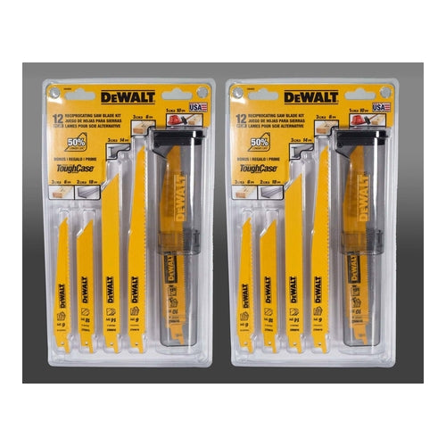 DeWALT Bi-Metal Reciprocating Saw Blade Set, 12Pcs, Pack of 2, DW4892