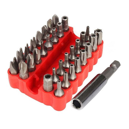 Bastex Tamper Proof Screwdriver Bits & Magnetic Holder, 33Pcs