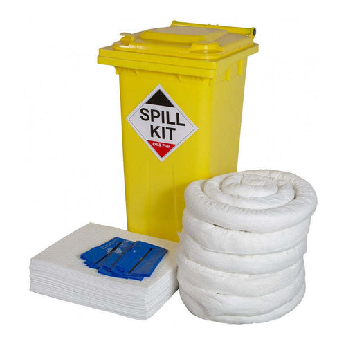 FIP Standard Oil & Fuel Spill Kit, Wheeled Bin, 120L