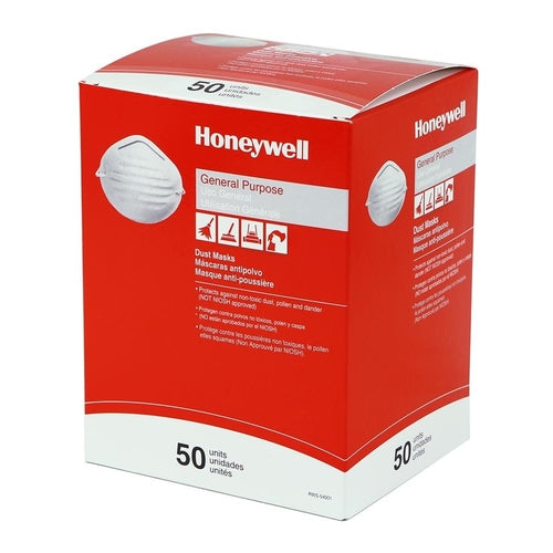 Honeywell Nuisance Particulate Disposable Dust Mask, 50 Per Box, RWS-54001