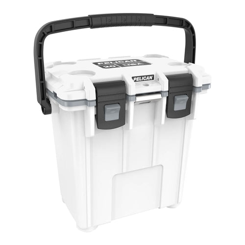 Pelican 20QT Elite Cooler, 20L Capacity, White & Grey, 20Q-1-WHTGRY