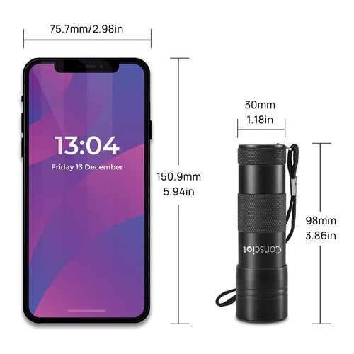 Consciot UV Flashlight, Black