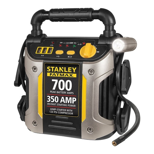 STANLEY FATMAX Portable Power Jump Starter, 700 AMP Peak, 3.1A USB Ports, 120 PSI Air Compressor, J7CS