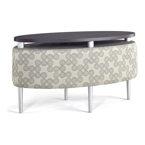 Oval Lounge Table with Floating Top, H 23" x W 43" x D 22"