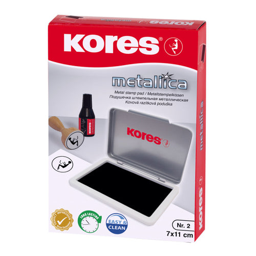 Kores metalica Stamp Pads, Black Ink, 7x11 cm