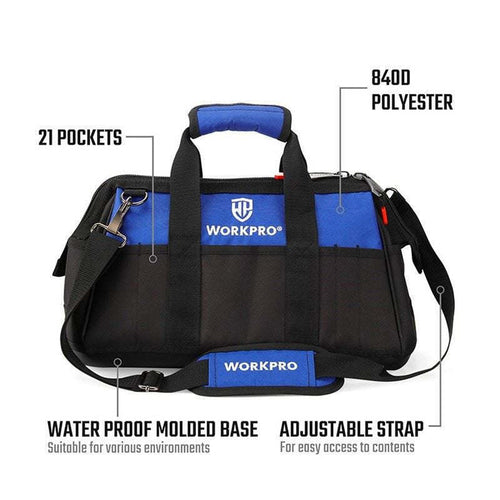 WORKPRO Waterproof Molded Base Wide Mouth Storage Bag, 20 Inch (510mm), WP281026