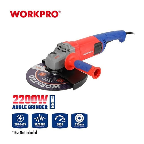 WORKPRO 230mm Professional Angle Grinder, 2200W, WP472004