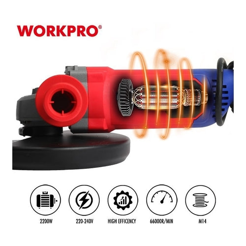 WORKPRO 230mm Professional Angle Grinder, 2200W, WP472004