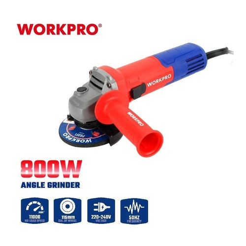 WORKPRO 115mm Angle Grinder, 800W, WP472003