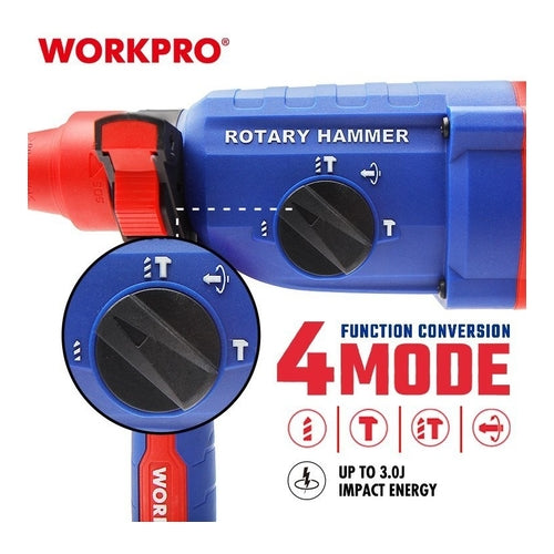 WORKPRO SDS-Plus Rotary Hammer, 26mm, 800W, WP470400
