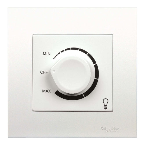 Schneider Electric Flush Mounted Light Dimmer, 400W, 1 Gang, White