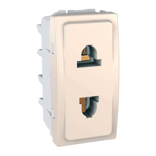 Schneider Electric Unica 1 S.O- 2P Socket, EU/US, 16A, 250V, Ivory