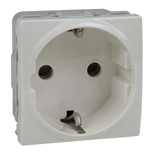 Schneider Electric Unica 1 S.O- 2P+E Schuko Socket with Shutters, 16A, 250V, Ivory