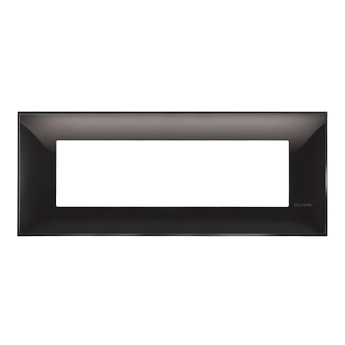 bticino Classia Rectangular Cover Plate, 7 Modules, Black