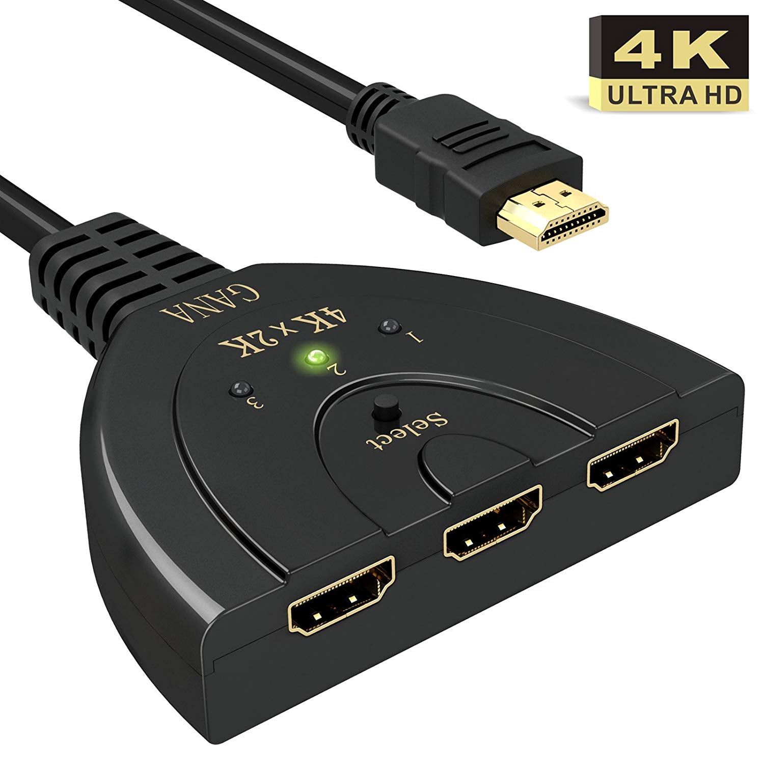 GANA Link HDMI Switch 4K HDMI Switch, 3 Ports