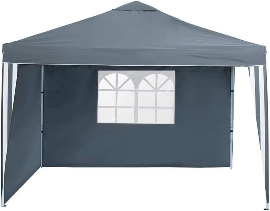 Florabest Folding Aluminum Gazebo, 2 Side Panels For Garden, 3 x 2.6 x 3m