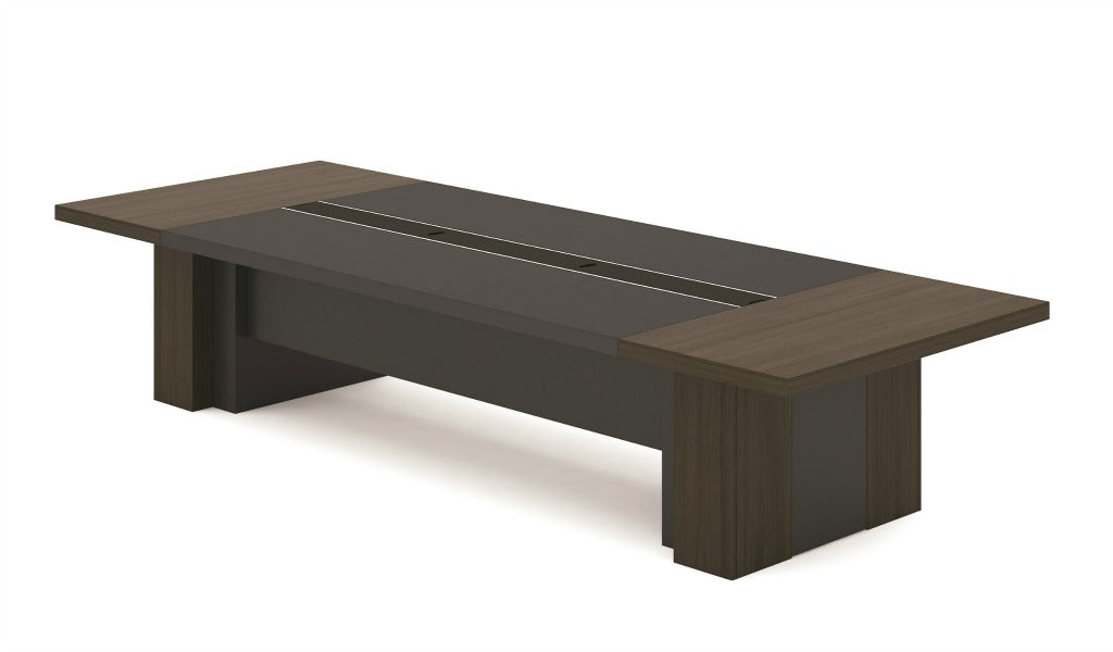 Rectangular Conference Table, 2 Storage Bases, L380 x W140 x H75cm